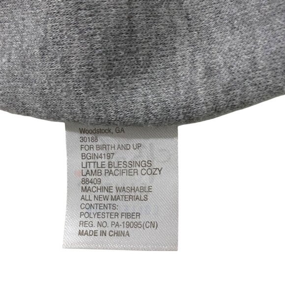 Baby Ganz Collection Little Blessings Lamb Pacifier Cozy Gray Lovey Soother - Picture 5 of 5